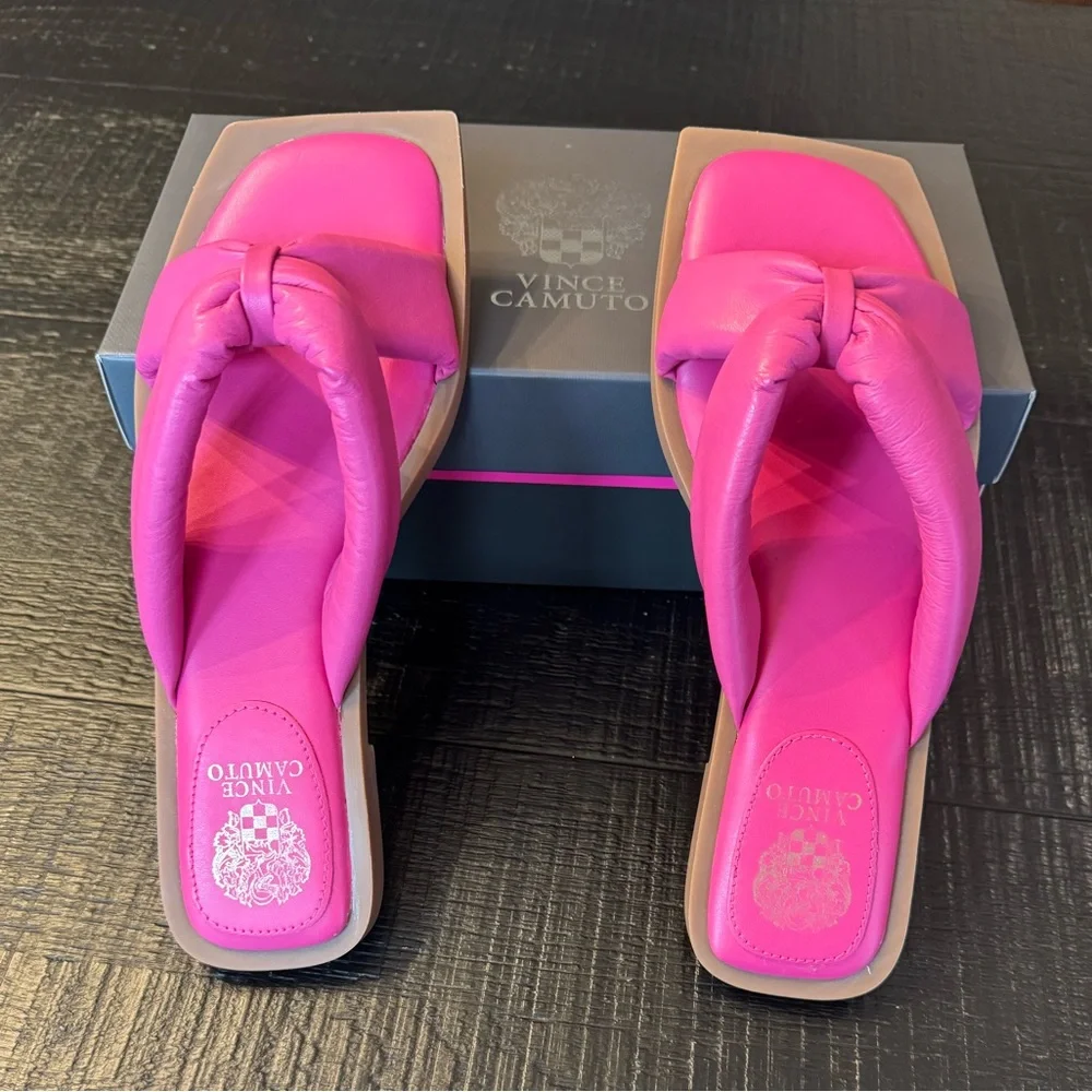 Hot Pink Vince Camuto Pink Napa Seda Women's Sandals 8 M NWT - Picture 2 of 9